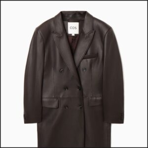 Manteau croisé en cuir oversize – COS