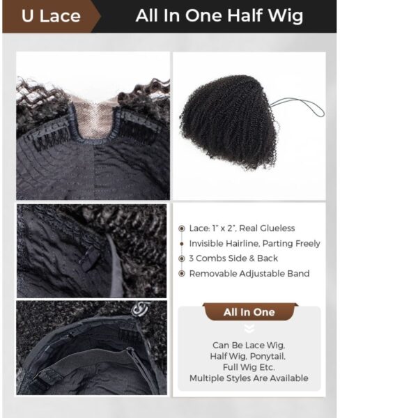 Perruque - Kinky Blow-out All In One Half Wig - Image 4
